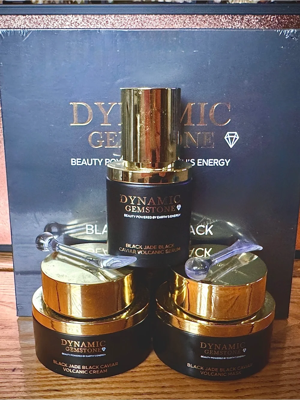 D24K Black Truffle Hyaluronic Acid Mask & Dynamic Gemstone Black Jade Caviar Set